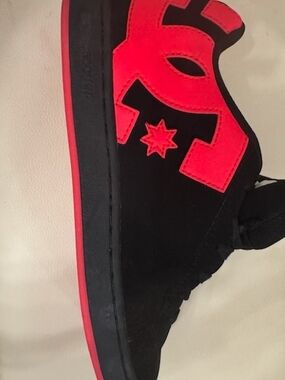 DC Kids Black and Red Skate Sneakers
